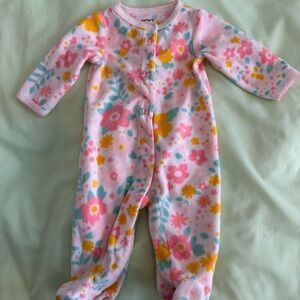 Carter's Pink Floral Baby One Piece Newborn Footie